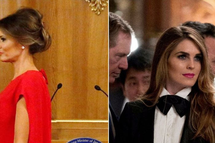 Some are wondering if Hope Hicks “upstaged” Melania Trump with her bold fashion choice