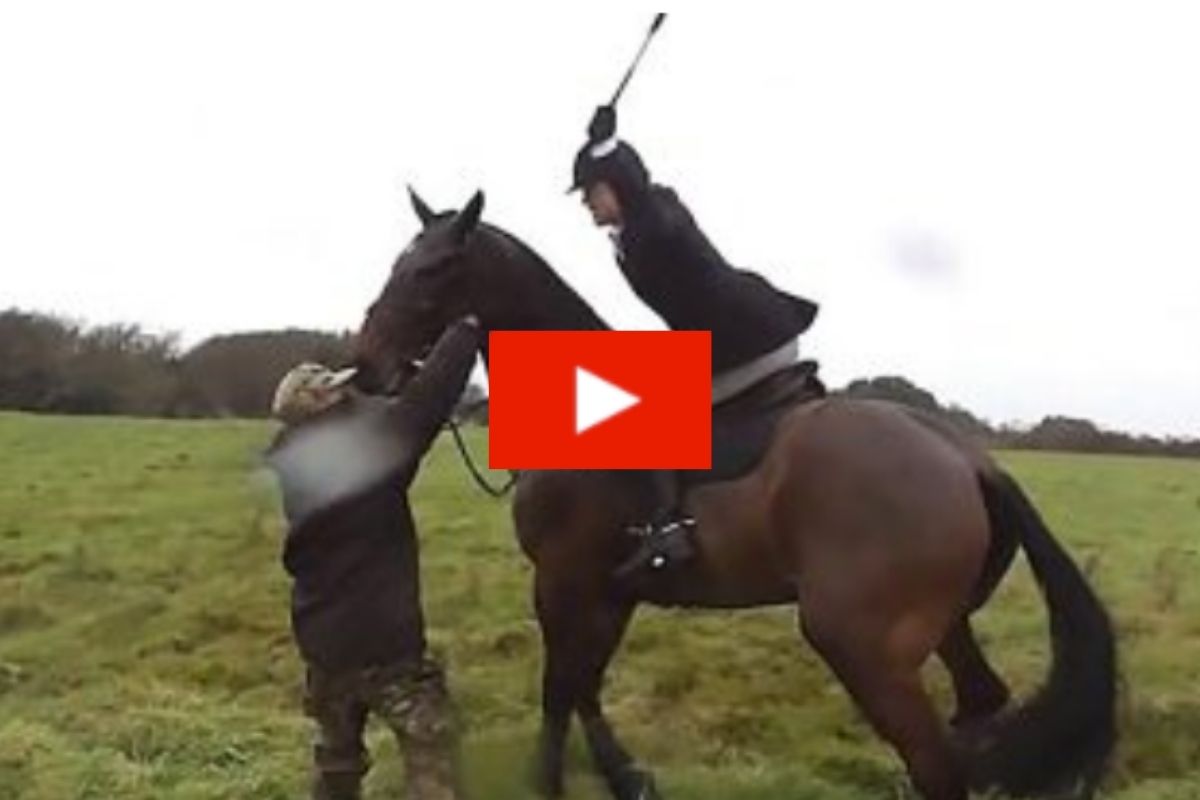 Huntswoman Whips a Saboteur With Her Riding Crop During Fight