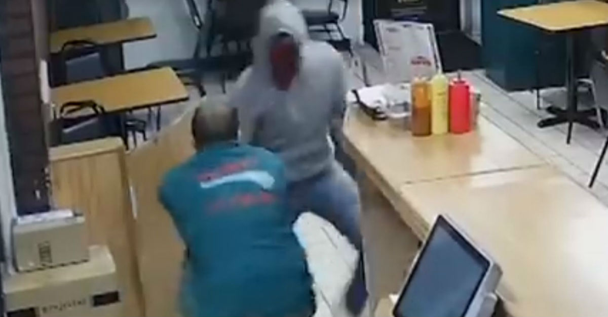 Brave Pizza Shop Owner Almost Shot as He Fought Off Armed Robber in His Store