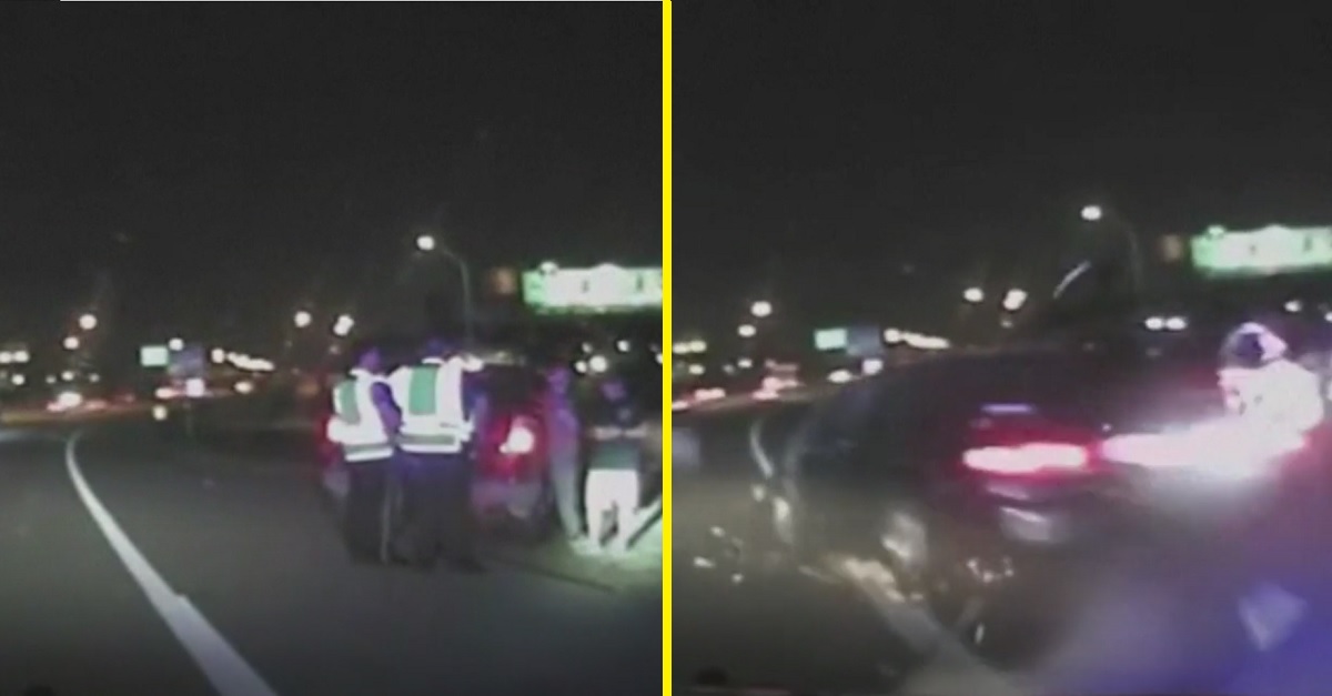 Suspected drunk driver nearly kills five people in scary dashcam video