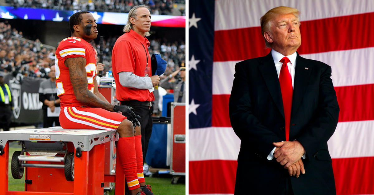 NFL player protesting during the national anthem has an unexpected proposition for President Trump