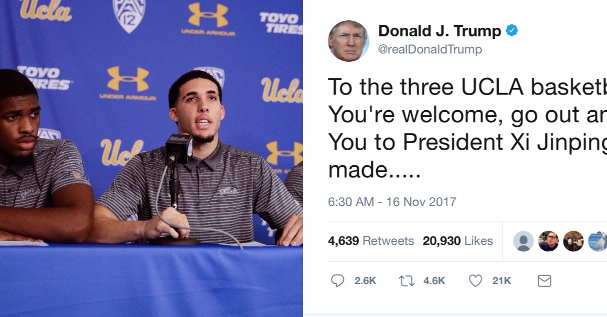 President Trump offers arrested UCLA players a word of advice about staying out of trouble