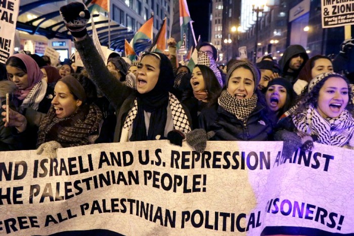 Protestors block downtown streets in response to Trump’s Jerusalem announcement