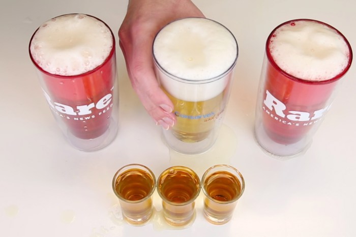 Can you drink 3 beers faster than a friend can finish 3 shots? You can with this nifty bar trick