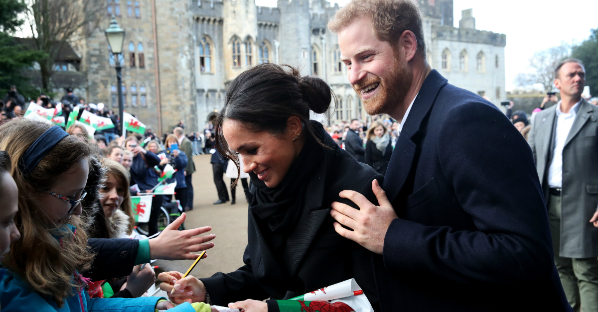 Harry and Meghan were greeted by legions of adoring fans when they visited a 2,000-year-old castle