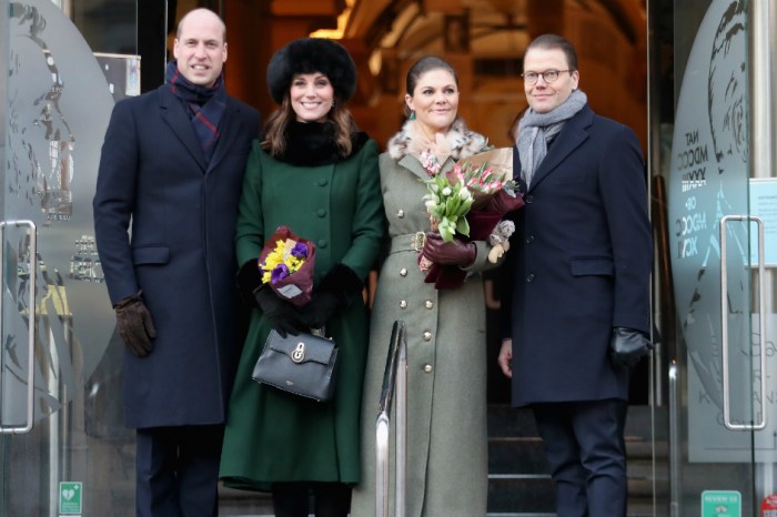 Twinning future queens! Duchess Catherine and Crown Princess Victoria stunned in similar coats for this very royal photo op