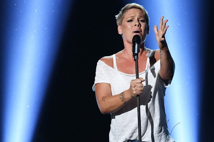 Pink traded in a death-defying performance for a tearjerking ballad at this year’s Grammys