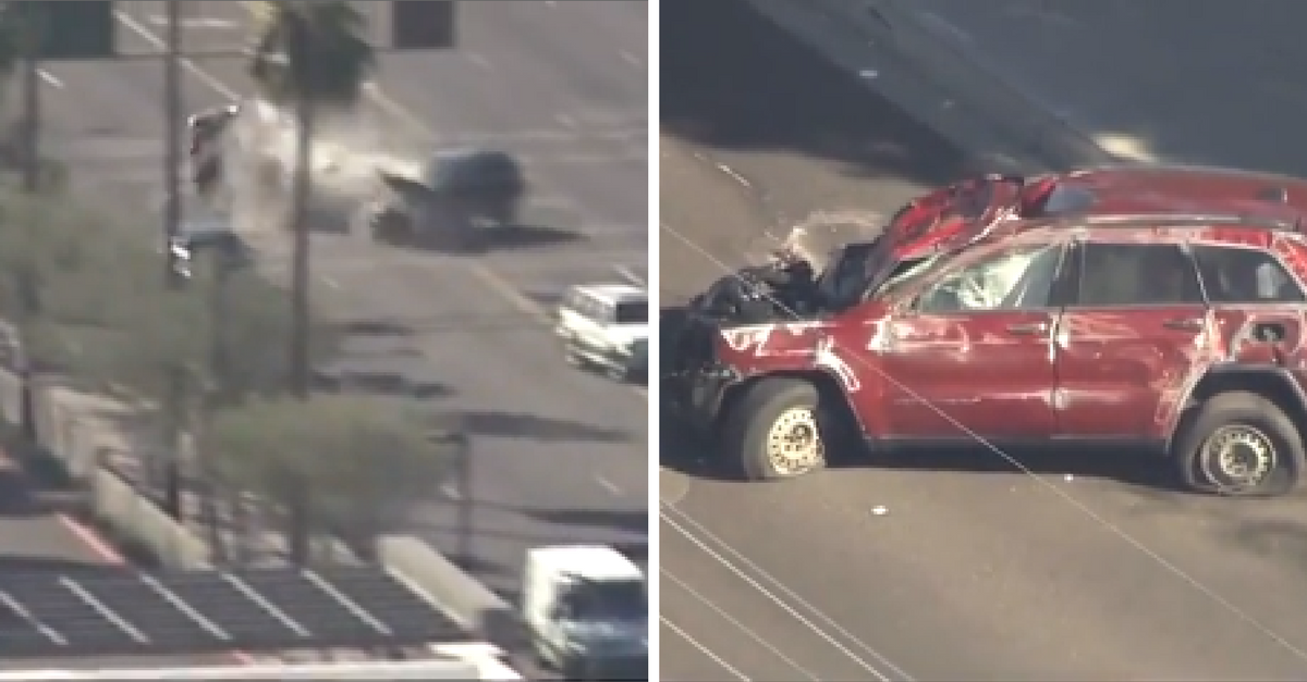 Wild footage of police chase ends in a dramatic head-on collision | Rare