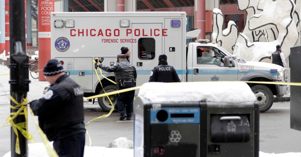 TV show “Chicago P.D.” was filming right outside the Thompson Center a day after officer was shot and killed