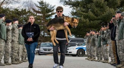 Air Force Members Give Emotional Final Salute to Beloved Military Working Dog