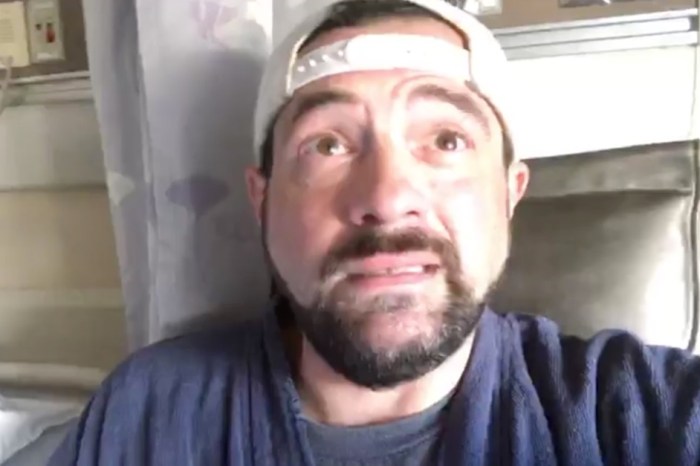 Kevin Smith breaks down while talking about his recent brush with death