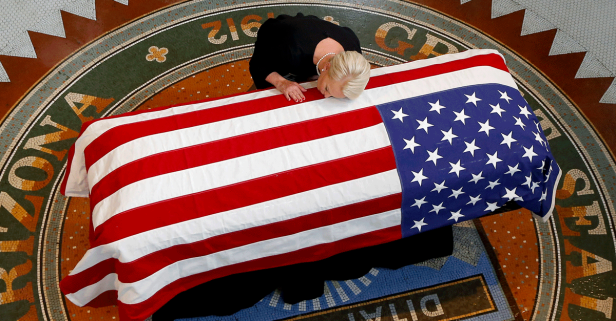 Sen. John McCain’s Family Cries Over Flag-Draped Casket