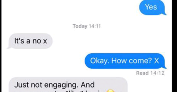 Instead of Waitress Job, Teen Received This Unprofessional, Rude Text