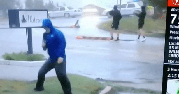Reporter Gets Busted Exaggerating Hurricane Winds Live on TV