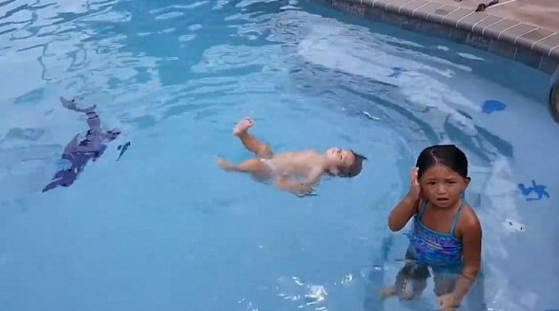 Watch This Adorable 1 Year Old Swim Her Way Around The Pool Rare