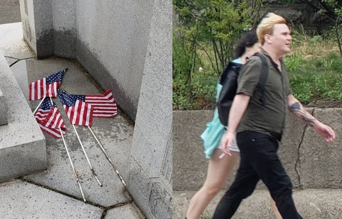 Man Wanted For Urinating On American Flags At Veterans Cemetery