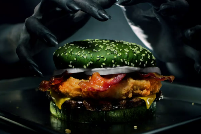Burger King Debuts New ‘Nightmare Burger’ Topped with Fried Chicken, Green Bun