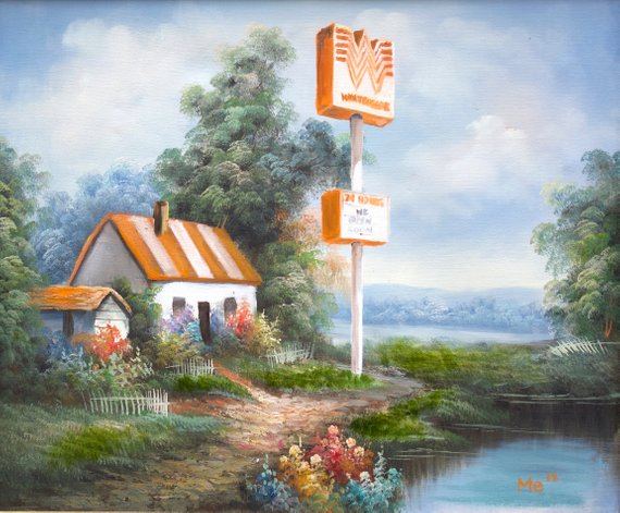This Etsy Shops Sells Paintings of Texas Fast Food Joints in Beautiful Landscapes
