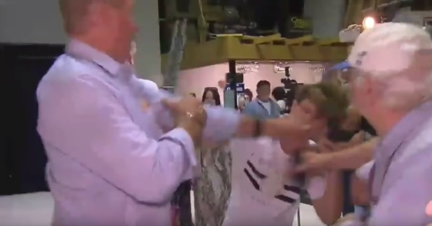 Teenager Smashes Egg on Racist Politician and Gets Pummeled to the Ground