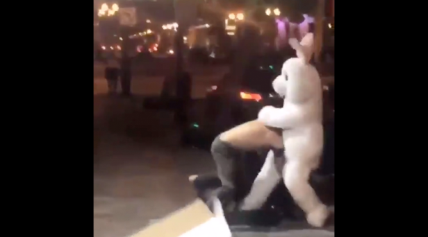 The Easter Bunny Was Caught on Video Beating Up a Guy Over the Weekend