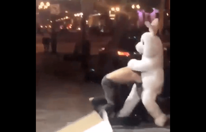 The Easter Bunny Was Caught on Video Beating Up a Guy Over the Weekend