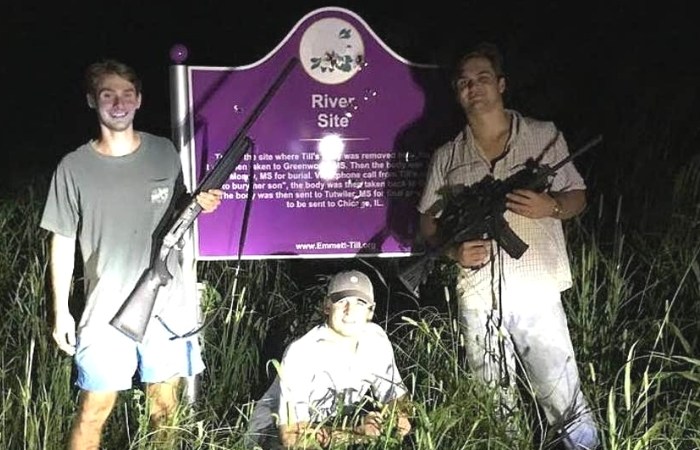 Frat Members Pose With Guns In Front of Emmett Till’s Bullet-Ridden Memorial