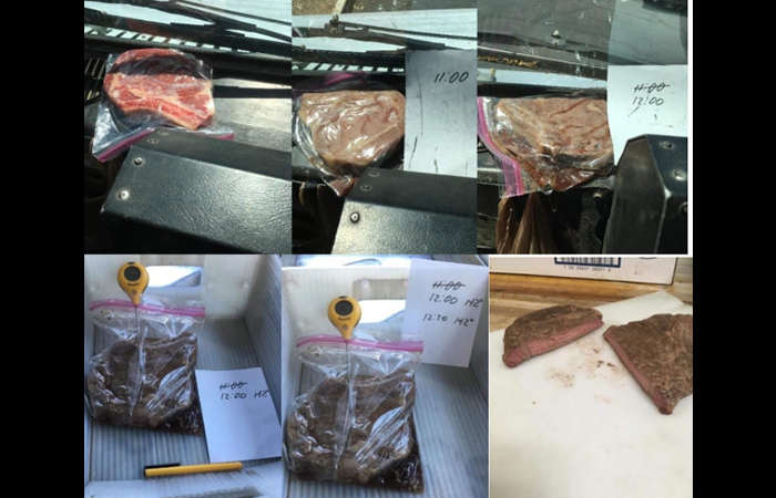 Postal Worker Cooks Steak In Their Truck To Show How Hot and Unsafe it Gets