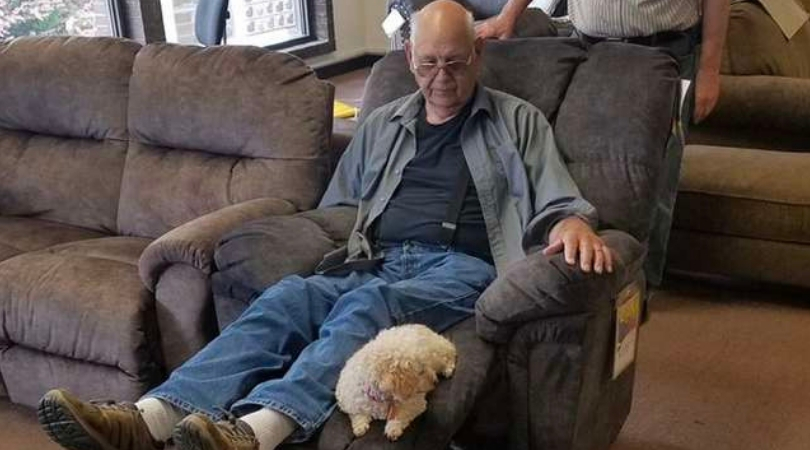 Grandpa Brings Dog To Furniture Store To Make Sure She Likes Chair Too!