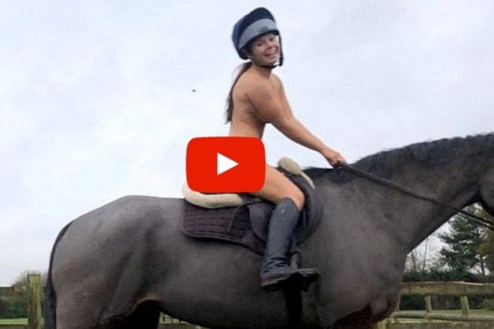 Vet Student Films Herself Riding a Horse Naked To Promote Helmet Safety