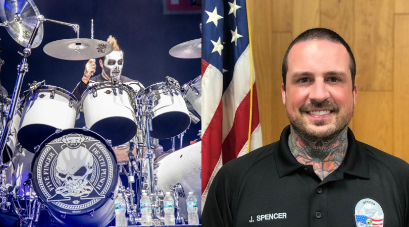 Ex Five Finger Death Punch Drummer Becomes A Police Officer Rare 