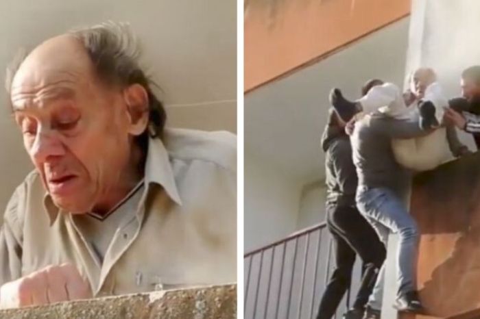 Good Samaritans Climb up Burning Building to Save Elderly Man