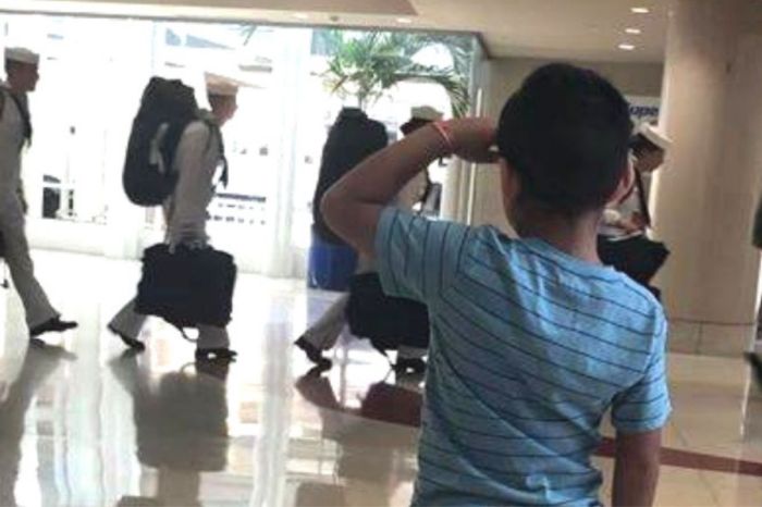 6-Year-Old Boy Goes Viral After Saluting Military Men at Airport