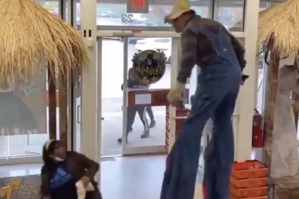 Woman Gets Scared Near to Death by Scarecrow at Spirit Halloween | Rare
