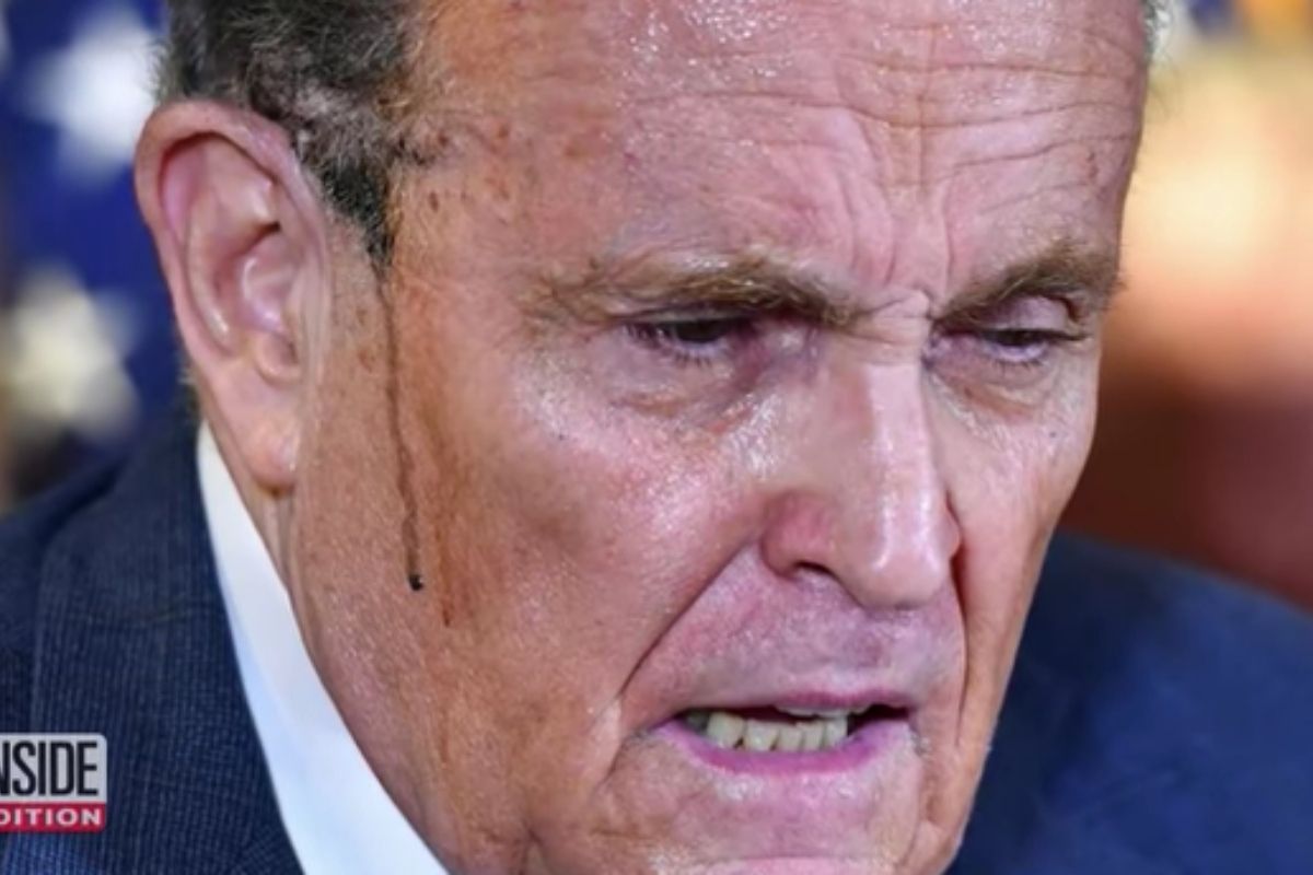 Rudy Giuliani’s Hair Dye Runs Down The Sides of His Face During Press Conference