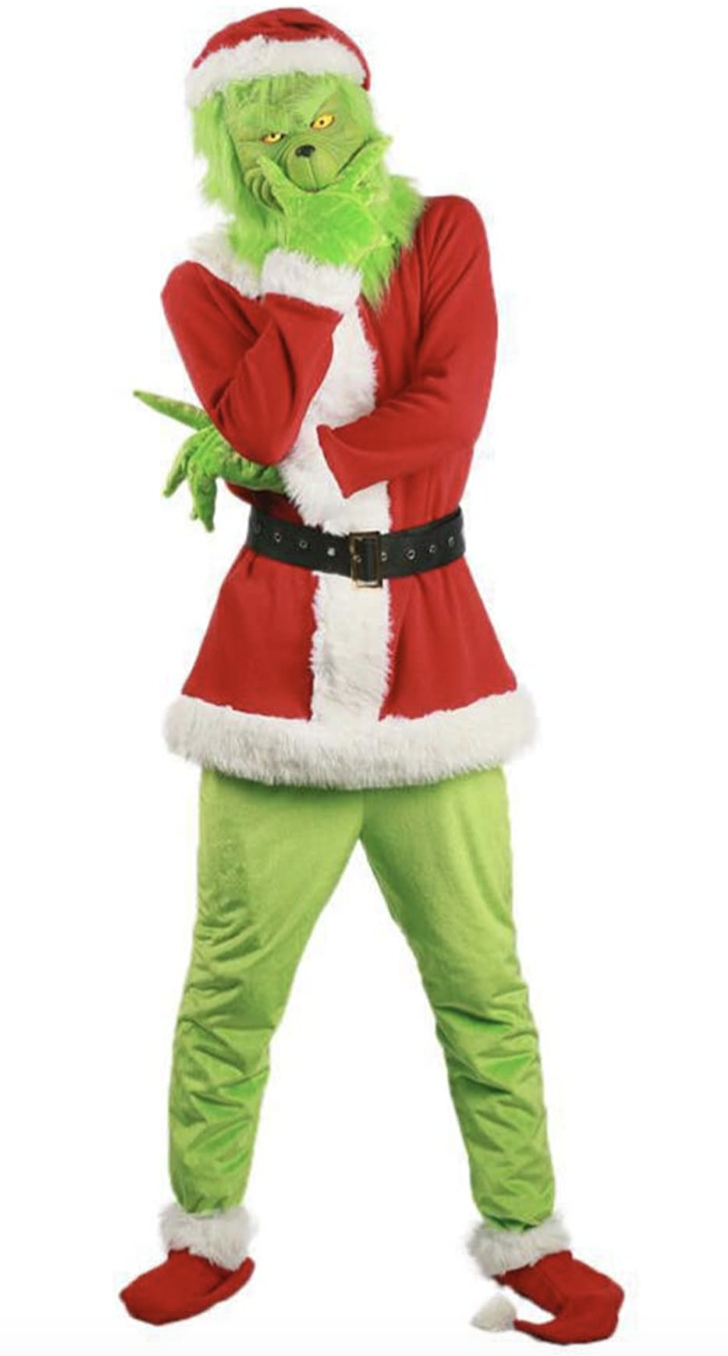 Unizero Christmas Adult Grinch Deluxe?Santa Costume with Mask