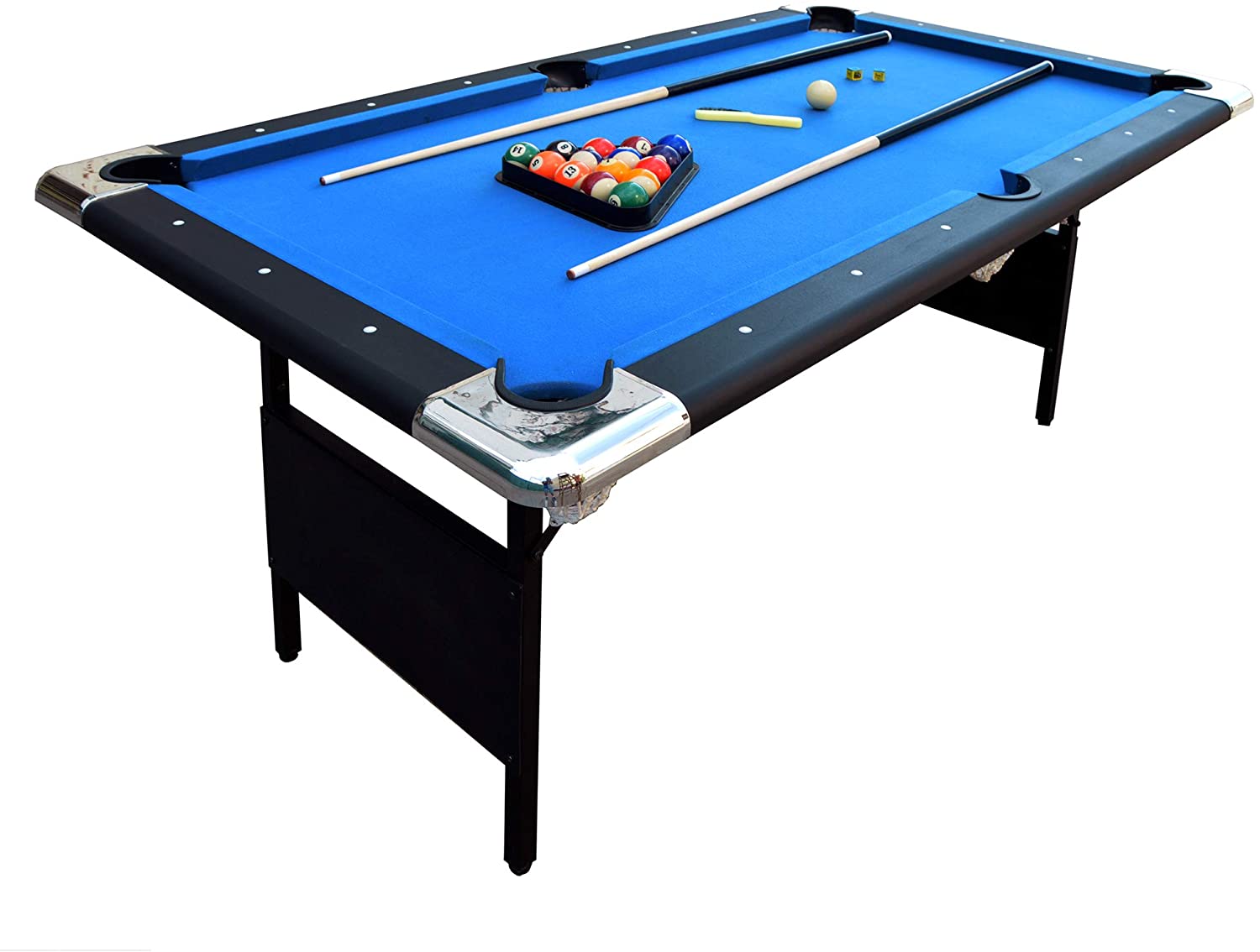 Hathaway Fairmont Portable 6 Ft Pool Table For Families With Easy Folding For Storage Includes Balls Cues Chalk  ?resize=200