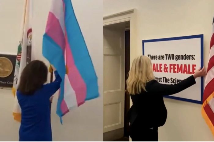 Rep. Marjorie Taylor Greene Mocks Colleague’s Transgender Flag