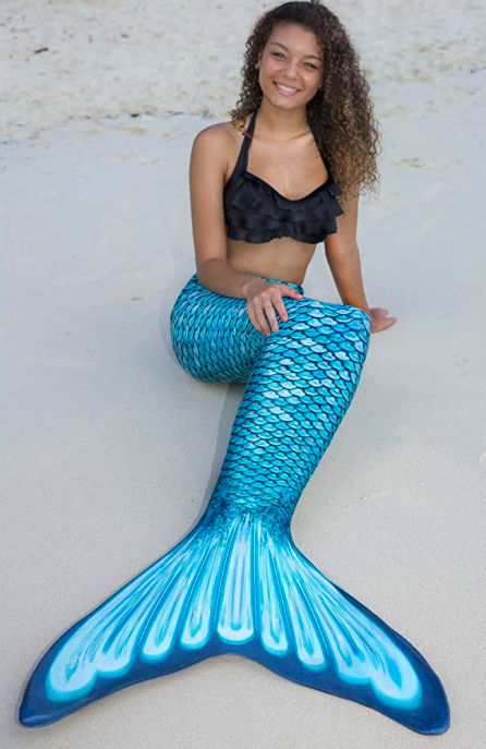 Fin Fun Authentic Wear-Resistant Mermaid Tail for Swimming, Kids and Adults, Monofin Included, for Girls and Boys, for Children, Adults, Boys and Girls