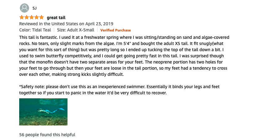 mermaid tail review