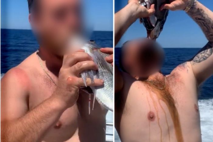 Man Disgustingly Drinks Whiskey Through Fish’s Mouth in Viral Video