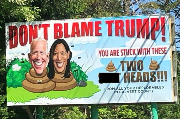 Controversial Billboard Attacks Joe Biden and Kamala Harris, Calls Them ‘Sh**heads’
