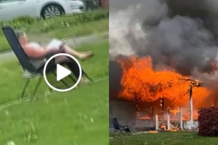 Woman Burns House Down, Happily Watches While Someone Is Stuck Inside