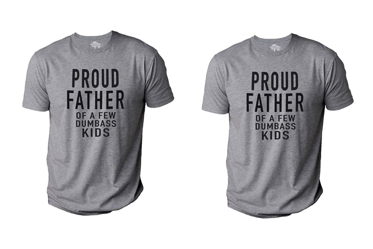 Proud Father of A Few Dumbass Kids Tanks Tops T-Shirt Fit Mens Casual