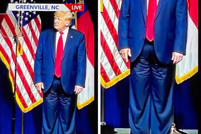 The Internet Believes Donald Trump Wore His Suit Pants Backwards During Speech